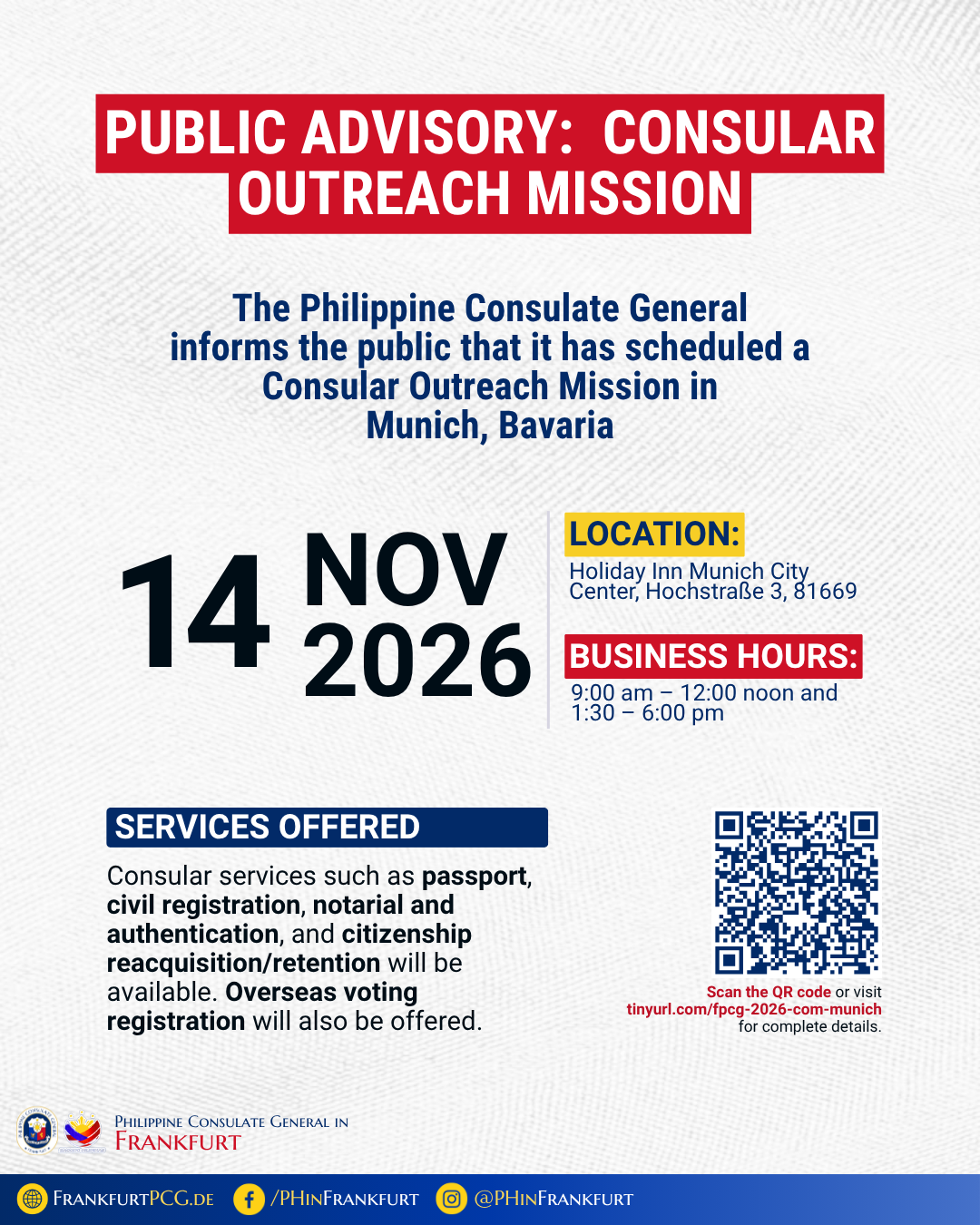 2026 Consular Outreach Mission in Munich, Bavaria